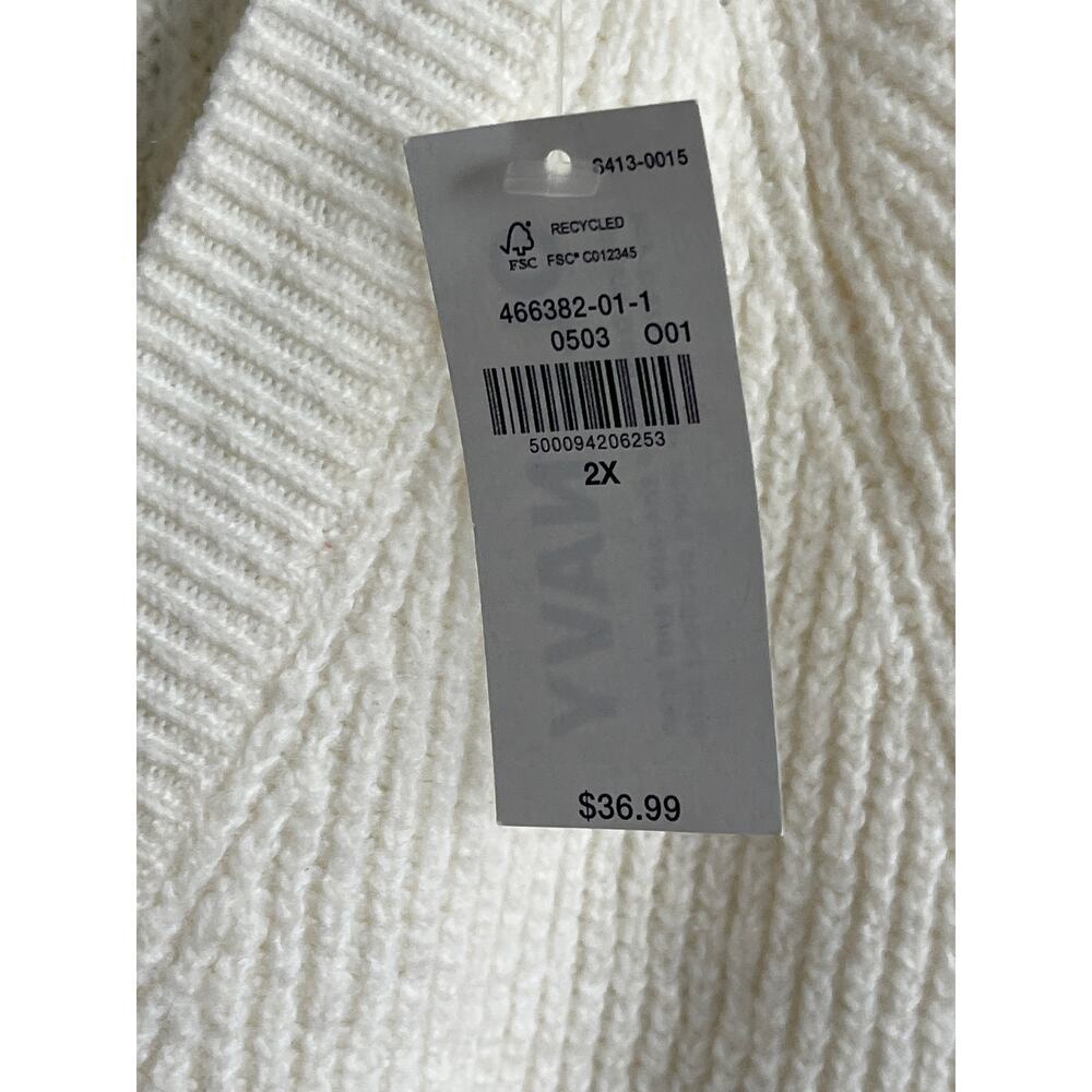 Old Navy good v-neck pullover creme de La sweater, size 2X, MSRP $37, NWT - Picture 3 of 10
